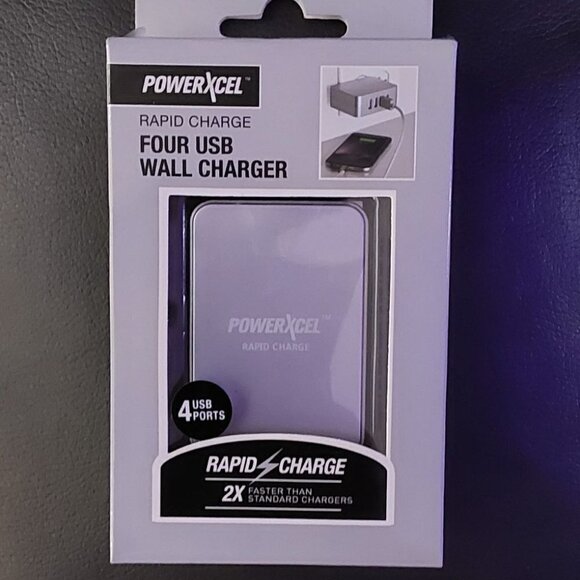Rapid Charge 4 USB Wall Charger | Powerxcel - Picture 1 of 2